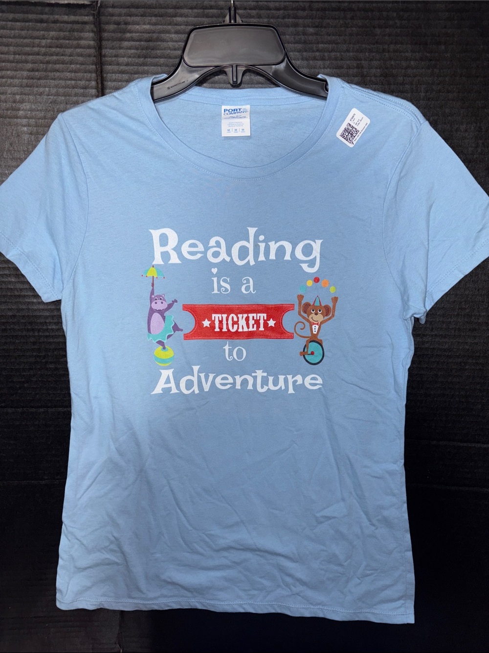 Old Navy Light Blue 'Reading is a Ticket to Adventure' Graphic Tee
